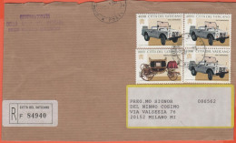 VATICANO - VATICAN - 1998 - 1000 Berlina Di Mezza Gala + 3 X 4000 Fiat Campagnola - Raccomandata - Viaggiata Da Città De - Storia Postale