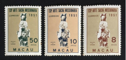 1953 - Macau - Sacred Art Missionary - 3 Stamps  - New - Oblitérés