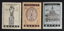 1952 - Macau - 400th Anniversary Of Francis Xavier - 3 Stamps  - New - Oblitérés