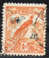 GERMAN NEW GUINEA NUOVA 1931 AIR POST MAIL AIRMAIL OVERPRINTED PARADISE BIRD HALF PENNY 1/2p USED USATO OBLITERE' - Nouvelle-Guinée