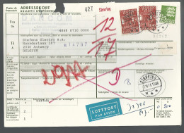 58444) Denmark Addressekort Bulletin D'Expedition 1976 Postmark Cancel Air Mail - Brieven En Documenten