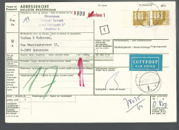 58446) Denmark Addressekort Bulletin D'Expedition 1976 Postmark Cancel Air Mail - Storia Postale