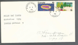 58577) Canada Christmas First Day Cover FDC Winnipeg 1970 Postmark Cancel   - 1961-1970