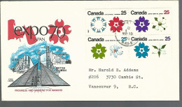 58578) Canada Expo 70 First Day Cover FDC Regina 1970 Postmark Cancel  Block - 1961-1970