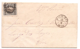 Portugal, 1876, # 36a Dent. 12 1/2, Tipo II, Para O Porto - Storia Postale