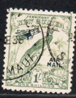 GERMAN NEW GUINEA NUOVA 1932 1934 AIR POST MAIL AIRMAIL OVERPRINTED PARADISE BIRD 1sh USED USATO OBLITERE' - Nouvelle-Guinée