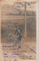 FLAVIGNY Sur OZERAIN  - Le Cycliste Paul Jamble à Sainte Marguerite Qui Pose En 1910  ( Carte Photo ) - Other & Unclassified