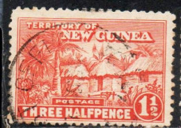 GERMAN NEW GUINEA NUOVA 1925 1928 1926 NATIVE HUTS 1 1/2p USED USATO OBLITERE' - Duits-Nieuw-Guinea