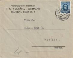 Slovaquie Lettre Bratislava Pour La Suisse 1942 - Covers & Documents