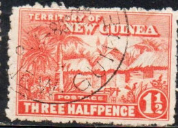 GERMAN NEW GUINEA NUOVA 1925 1928 1926 NATIVE HUTS 1 1/2p USED USATO OBLITERE' - Nouvelle-Guinée