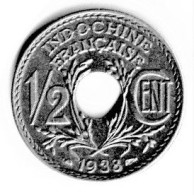 FRANCE / INDOCHINE FRANCAISE /  1/2 CENTIME / LINDAUER / 1938 - French Indochina