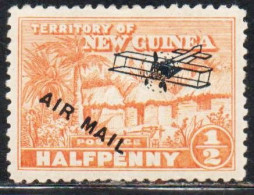 GERMAN NEW GUINEA NUOVA 1931 AIR POST MAIL AIRMAIL OVERPRINTED NATIVE HUTS 1p MH - Deutsch-Neuguinea