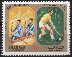 SHARJAH 1972 - 1v - Air Mail - MNH -  Field Hockey Sur Gazon - Sobre Hierba - Feldhockey - Rowing - Remo - Aviron - Jockey (sobre Hierba)