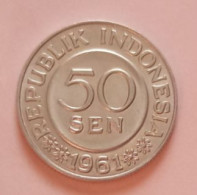 Indonesia, Year 1961, Used, 50 Sen (aluminium  Coin) - Indonesien