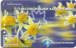 Kazakhstan - Kazakhtelecom (Chip) - Flowers 2, Yellow Daffodils Flower, Chip Axalto 02, 2004, 25Units, Used - Kasachstan