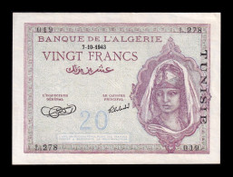 Argelia Algeria 20 Francs 1943 Pick 92a Sc- AUnc - Algerije