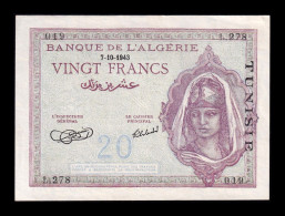 Argelia Algeria 20 Francs 1943 Pick 92a Sc- AUnc - Algeria