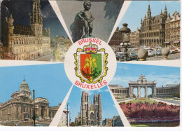 CPSM BELGIQUE BRUXELLES Multi-vues Et Blason : 1976 - Panoramische Zichten, Meerdere Zichten