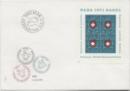 SUISSE -  BLOC FEUILLET N° 21  NABA SUR LETTRE -ANNEE 1971 - Blocs & Feuillets