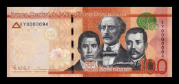 República Dominicana 100 Pesos Dominicanos 2015 Pick 190b Low Serial 94 Sc Unc - Dominicana