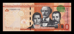 República Dominicana 100 Pesos Dominicanos 2015 Pick 190b Low Serial 112 Sc Unc - Dominikanische Rep.