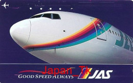 JAPAN Telefonkarte- JAS Airline, Flugzeug -  Siehe Scan - Aviones