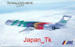 JAPAN Telefonkarte- JAS Airline, Flugzeug -  Siehe Scan - Flugzeuge