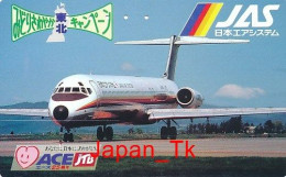 JAPAN Telefonkarte- JAS Airline, Flugzeug -  Siehe Scan - Aviones