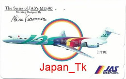 JAPAN Telefonkarte- JAS Airline, Flugzeug -  Siehe Scan - Flugzeuge