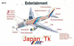 JAPAN Telefonkarte- JAS Airline, Flugzeug -  Siehe Scan - Aviones