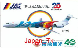 JAPAN Telefonkarte- JAS Airline, Flugzeug -  Siehe Scan - Airplanes