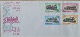 New Zealand 1973 Steam Locomotives,First Day Cover, - Cartas & Documentos