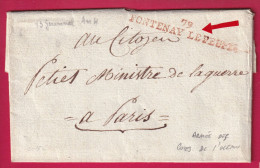 ARMEE DES COTES DE L'OCEAN AN4 1796 + MARQUE REVOLUTIONNAIRE 79 FONTENAY LE PEUPLE VENDEE LETTRE - Army Postmarks (before 1900)