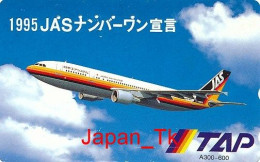 JAPAN Telefonkarte- JAS Airline, Flugzeug -  Siehe Scan - Flugzeuge