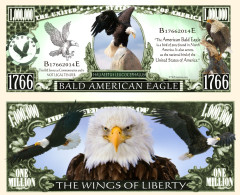 USA - FANTASY NOTE -  THE  BALD  AMERICAN  EAGLE  -  UNC / SERIES  BIRDS  OF  PREY - Other & Unclassified