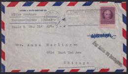 1917-H-421 CUBA 1942 AIRMAIL CANCEL SERVICE POSTMARK “POR FALTA DE FRANQUEO”.  - Luftpost