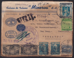 1953-H-38 CUBA 1953 RARE FRONT PACKET TOBACCO DECLARATION TO NEDERLAND.  - Lettres & Documents