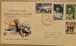 Australian Antarctic Territory 1959 Definitives,First Day Cover - FDC