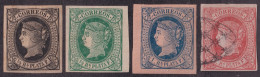 1864-166 CUBA SPAIN 1864 ISABEL II ¼ R- 2r COMPLETE SET NO GUM & USED.  - Prefilatelia