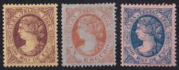 1868-132 CUBA SPAIN 1868 MH ISABEL II TELEGRAPH TELEGRAFOS COMPLETE SET.  - Vorphilatelie