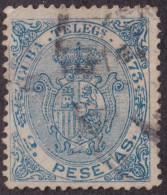 1873-113 CUBA SPAIN 1873 TELEGRAPH TELEGRAFOS 2 Ptas USED. - Vorphilatelie