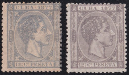 1877-141 CUBA SPAIN 1877 ALFONSO XII 12 ½ C MNH RARE COLOR FIRST PRINTING.  - Prephilately