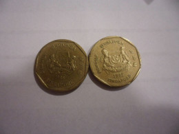 2 X 1 Dollar Singapour (Blason Haut Blason Bas) - Singapour