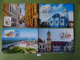 FRANCE 2023 " CAPITALES EUROPÉENNES BRATISLAVA " 1er JOUR 05 05 2023 F.D.C. LOT DE 4 CARTES POSTALES FDC SLOVAQUIE - 2020-…