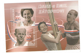 Year 2022 - Olympic Winners Dana And Emil Zatopek, S/S,MNH - Blocks & Kleinbögen