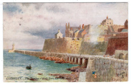 GUERNSEY - The Twelve O'clock Gun, Castle Cornet. - Artist H.B. Wimbush - Tuck Oilette 7317 - Guernsey