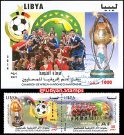 LIBYA 2014 Africa Nations Cup Football Soccer (stamps + Ss Fine PMK) - Copa Africana De Naciones