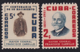 1955-356 CUBA REPUBLICA 1954 MNH MAYOR GEN FRANCISO CARRILLO ORIGINAL GUM.  - Ungebraucht