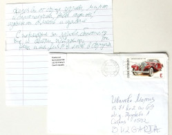 #88  Traveled Envelope And  Letter Ceska-Bulgaria 2015 Cyrillic Manuscript - Stamp International Mail - Storia Postale