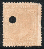 ESPAÑA – SPAIN Sello Nuevo Sin Goma PERFORADO REY ALFONSO XII X 50c. Año 1879 – Valorizado En Catálogo U$S 190.00 - Ongebruikt